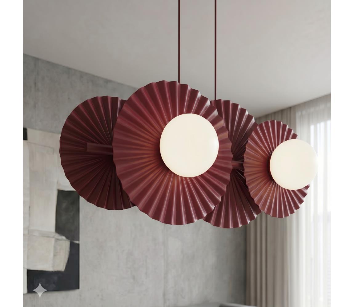 EMIBIG Závesný luster UMBRA na lanku 4xG9/8W/230V, červený 1729/4