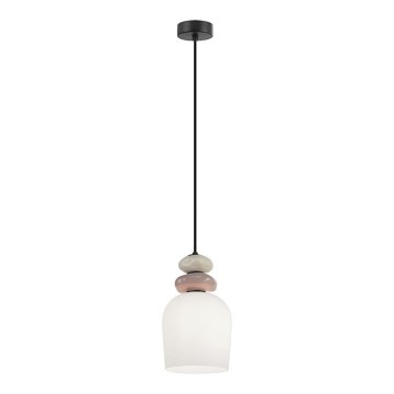Závesný luster VALISIA na lanku 3xE27/40W/230V béžová/olivová