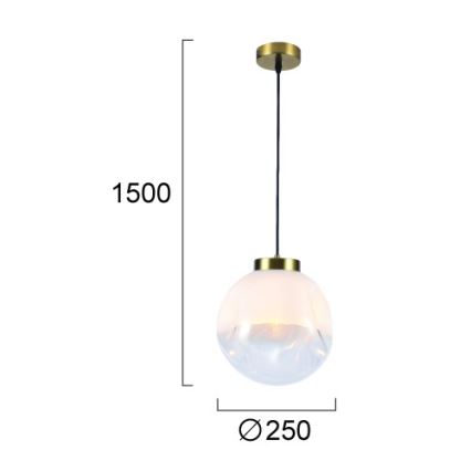 Závesný luster VANA na lanku 1xE27/40W/230V biela/zlatá
