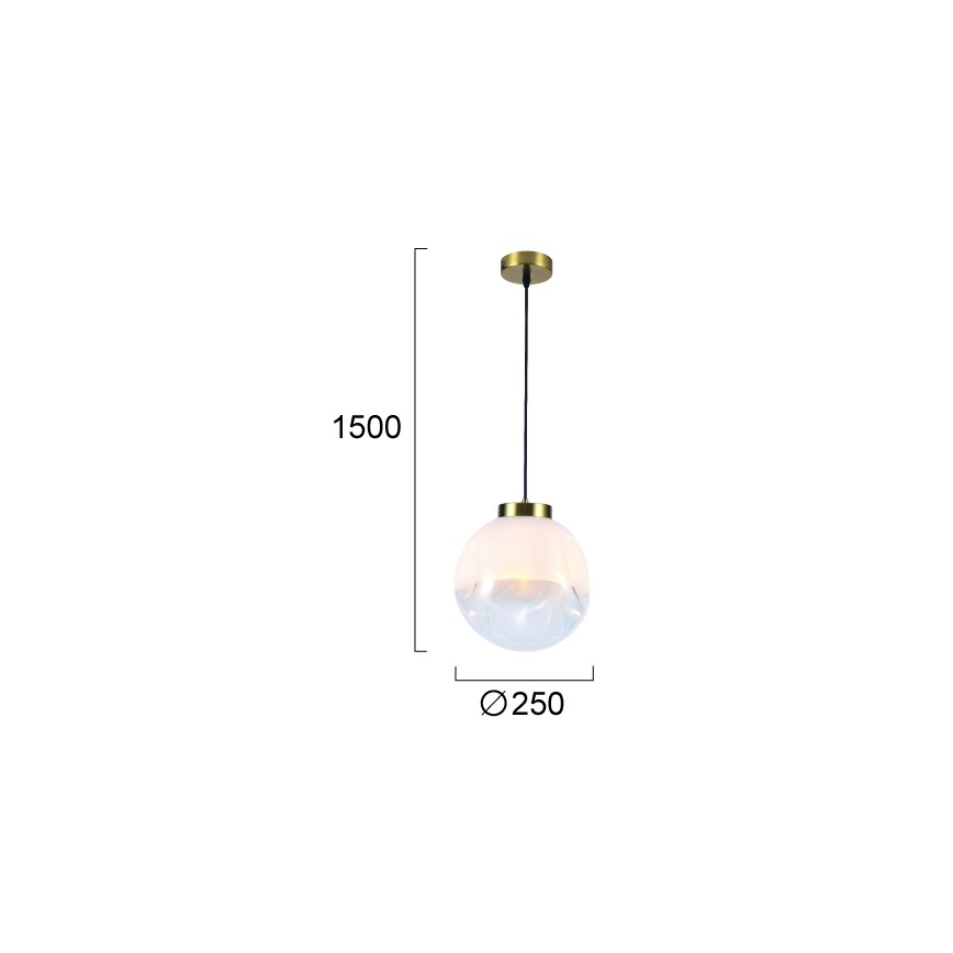 Závesný luster VANA na lanku 1xE27/40W/230V biela/zlatá