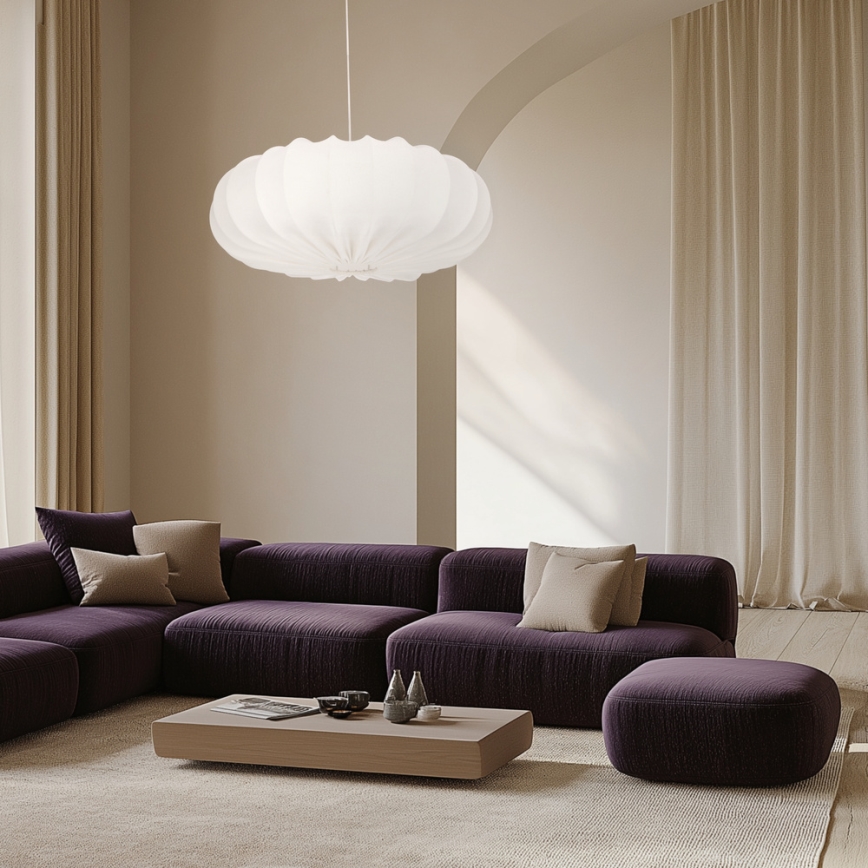 Závesný lustre CAFEE 1xE27/40W/230V pr. 66 cm biela