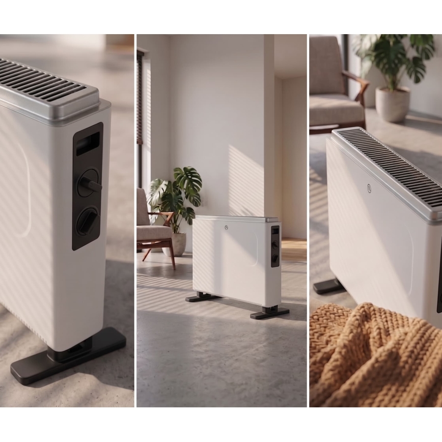 ZEVENTI - Elektrický priamotop/konvektor 800/1200/2000W/230V biela