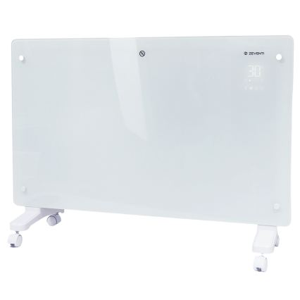 ZEVENTI - Inteligentný elektrický priamotop/konvektor s LCD displejom ECO/1000/2000W/230V Wi-Fi biela