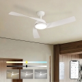 ZEVENTI - LED stmievateľný stropný ventilátor AERYS, 24 W, 230 V, 3000/4000/6000 K, Wi-Fi Tuya, biely + diaľkové ovládanie