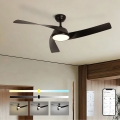 ZEVENTI - LED stmievateľný stropný ventilátor AERYS LED/24W/230V 3000/4000/6000K Wi-Fi Tuya čierny + diaľkové ovládanie