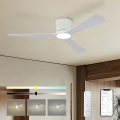 ZEVENTI - LED Stmievateľný stropný ventilátor AUREX LED/24W/230V 3000/4000/6000K Wi-Fi Tuya biely + diaľkové ovládanie