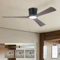 ZEVENTI - LED stmievateľný stropný ventilátor AUREX LED/24W/230V 3000/4000/6000K Wi-Fi Tuya čierna/orech + diaľkové ovládanie