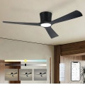 ZEVENTI - LED stmievateľný stropný ventilátor AUREX LED/24W/230V 3000/4000/6000K Wi-Fi Tuya čierny + diaľkové ovládanie