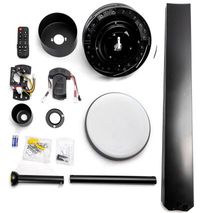 ZEVENTI - LED stmievateľný stropný ventilátor WALKIKI LED/24W/230V 2700-6500K 165 cm čierna + diaľkové ovládanie