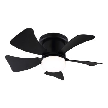 ZEVENTI - LED Stmievateľný stropný ventilátor MUNDAKA LED/10W/230V 3000-6500K čierna + diaľkové ovládanie