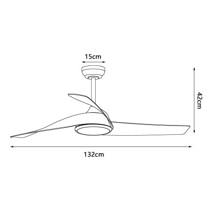 ZEVENTI - LED stmievateľný stropný ventilátor AERYS LED/24W/230V 3000/4000/6000K Wi-Fi Tuya biela/dub + diaľkové ovládanie