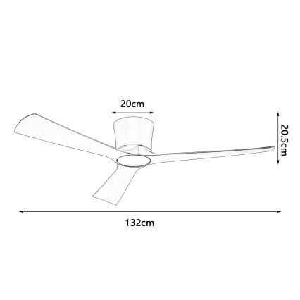 ZEVENTI - LED Stmievateľný stropný ventilátor AUREX LED/24W/230V 3000/4000/6000K Wi-Fi Tuya biely + diaľkové ovládanie