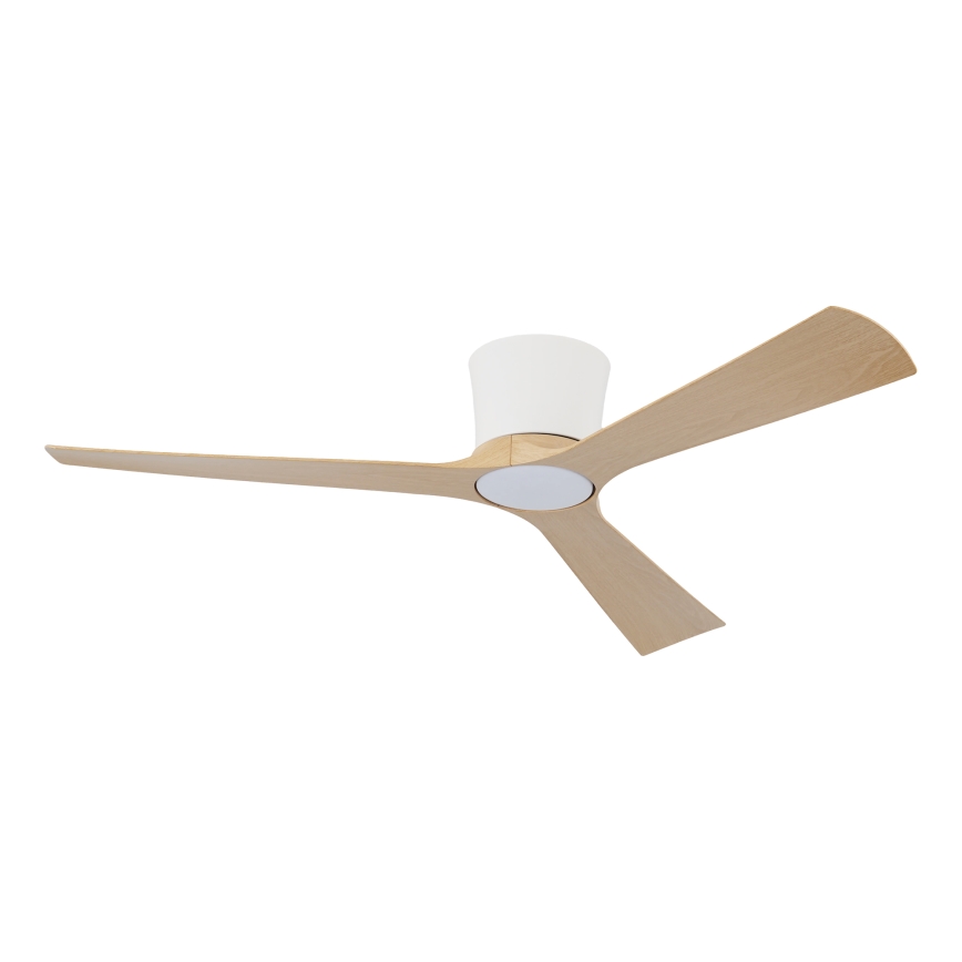 ZEVENTI - LED stmievateľný stropný ventilátor AUREX LED/24W/230V 3000/4000/6000K Wi-Fi Tuya biela/dub + diaľkové ovládanie