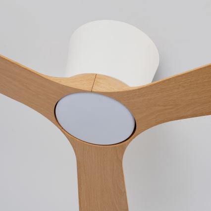 ZEVENTI - LED Stmievateľný stropný ventilátor AUREX LED/24W/230V 3000/4000/6000K Wi-Fi Tuya biela/dub + diaľkové ovládanie