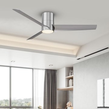 ZEVENTI - LED Stropný ventilátor BARROSA LED/18W/230V 3000/4000/6000K Wi-Fi Tuya matný chróm + diaľkové ovládanie