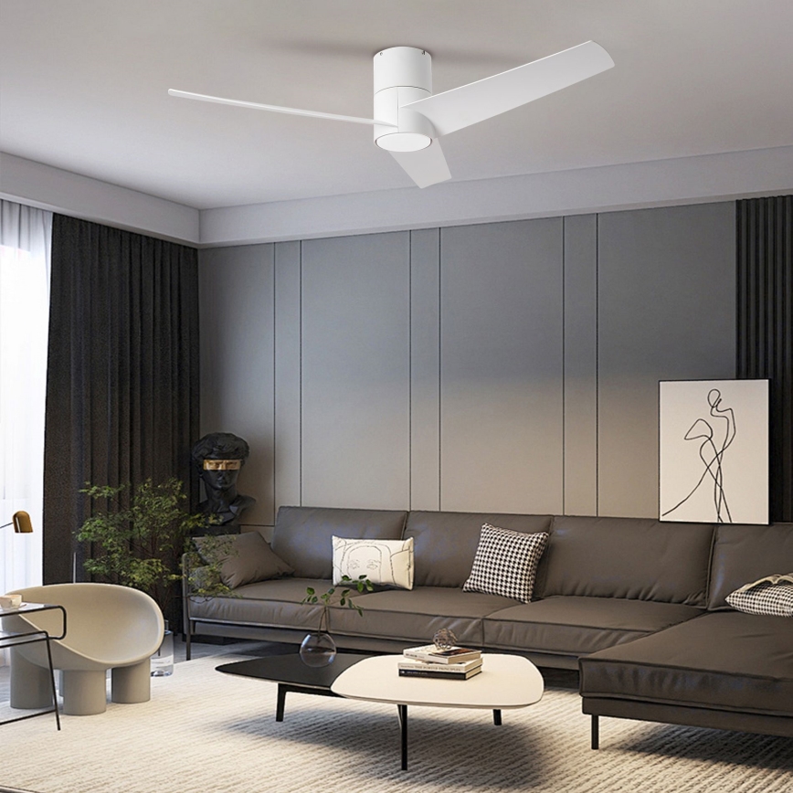ZEVENTI - LED Stropný ventilátor BARROSA LED/18W/230V 3000/4000/6000K Wi-Fi Tuya biela + diaľkové ovládanie