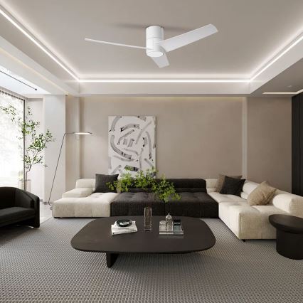 ZEVENTI - LED Stropný ventilátor BARROSA LED/18W/230V 3000/4000/6000K Wi-Fi Tuya biela + diaľkové ovládanie