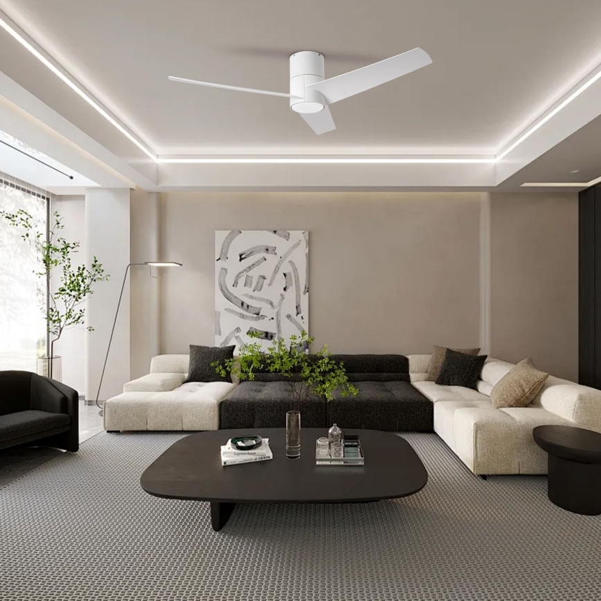 ZEVENTI - LED Stropný ventilátor BARROSA LED/18W/230V 3000/4000/6000K Wi-Fi Tuya biela + diaľkové ovládanie