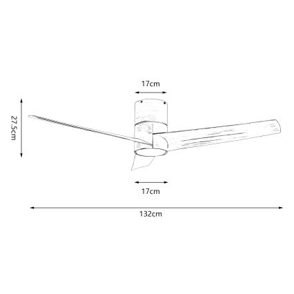 ZEVENTI - LED Stropný ventilátor BARROSA LED/18W/230V 3000/4000/6000K Wi-Fi Tuya hnedá + diaľkové ovládanie