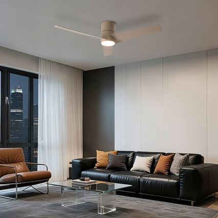 ZEVENTI - LED stropný ventilátor BARROSA LED/18W/230V 3000/4000/6000K Wi-Fi Tuya béžový + diaľkové ovládanie
