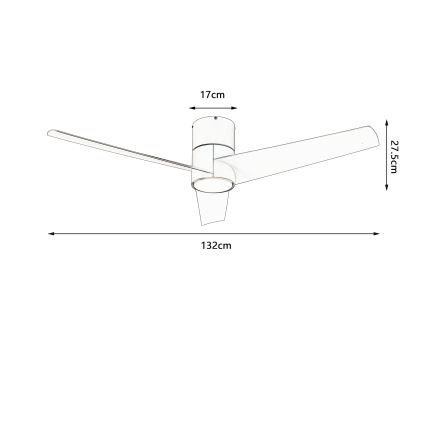 ZEVENTI - LED stropný ventilátor BARROSA LED/18W/230V 3000/4000/6000K Wi-Fi Tuya béžový + diaľkové ovládanie