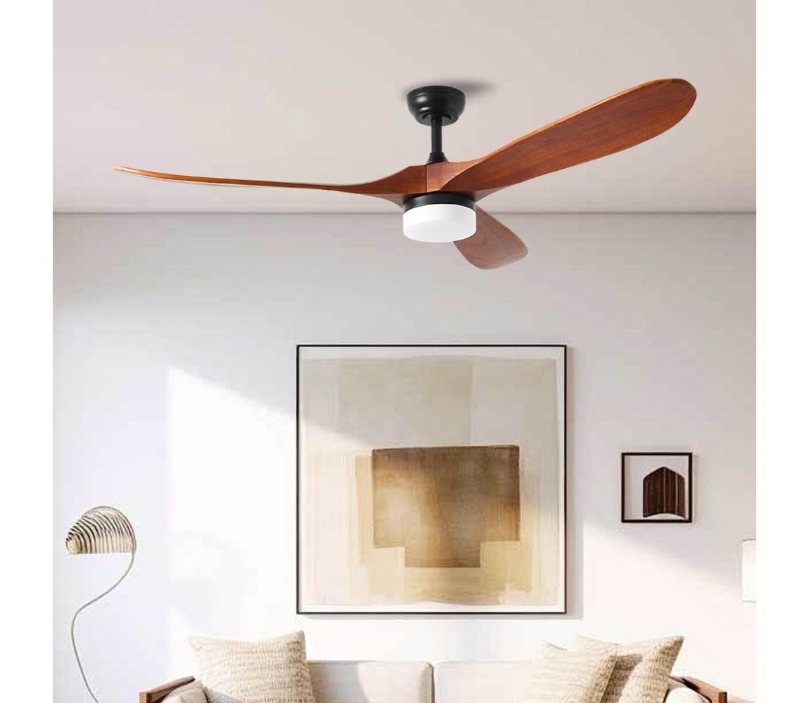 ZE ZE - LED Stropný látor GINOSA LED/18W/230V Wi-Fi Tuya čierna/dub + DO