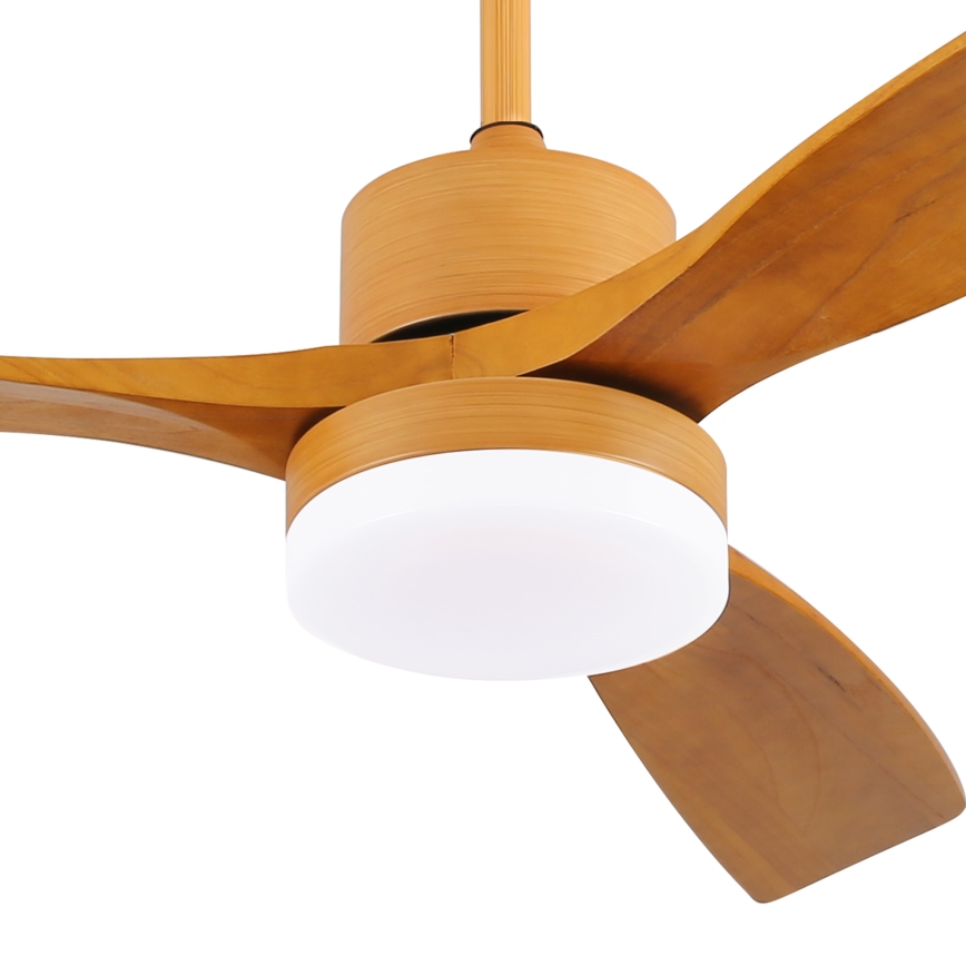 ZEVENTI - LED Stmievateľný stropný ventilátor MARE LED/24W/230V 3000-6000K Wi-Fi Tuya dub + diaľkové ovládanie