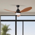 ZEVENTI - LED stropný ventilátor MURO LED/18W/230V 3000/4000/6000K Wi-Fi Tuya čierna + diaľkové ovládanie