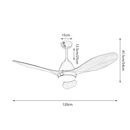 ZEVENTI - LED Stmievateľný stropný ventilátor MURO LED/18W/230V 3000-6000K Wi-Fi Tuya čierna + diaľkové ovládanie