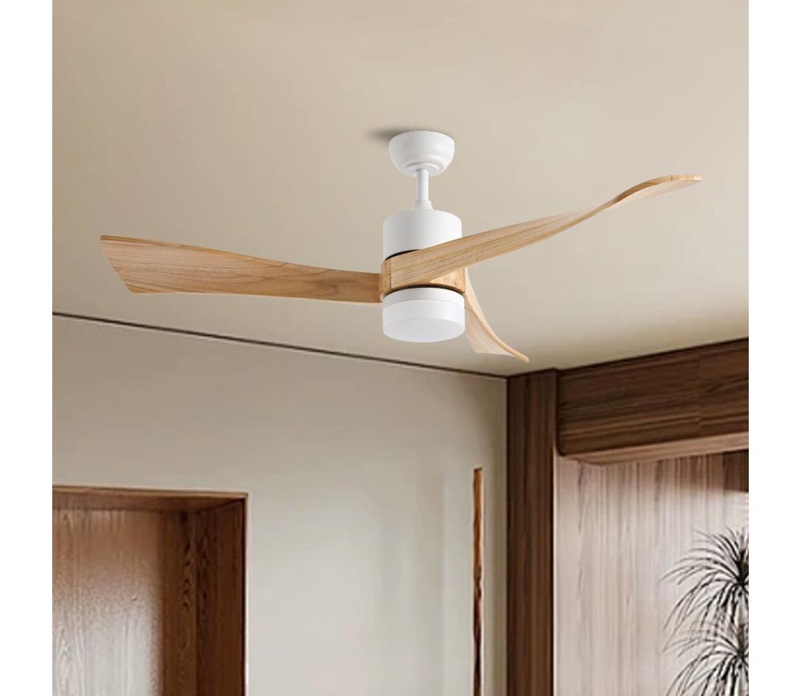 ZE ZE - LED Stropný látor NATURITO LED/18W/230V Wi-Fi Tuya biela/dub + DO