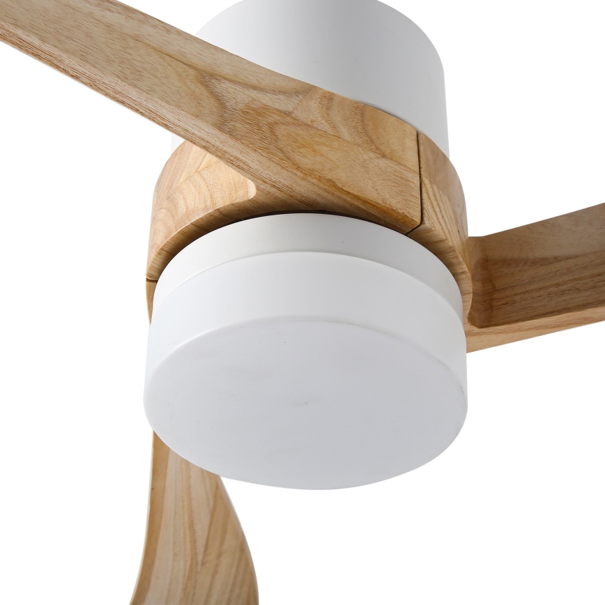 ZEVENTI - LED Stmievateľný stropný ventilátor NATURITO LED/18W/230V 3000-6000K Wi-Fi Tuya biela/dub + diaľkové ovládanie