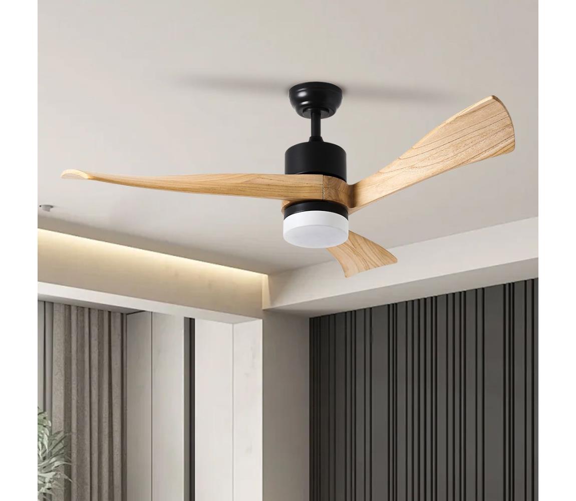 ZE ZE - LED Stropný látor NATURITO LED/18W/230V Wi-Fi Tuya čierna/dub + DO