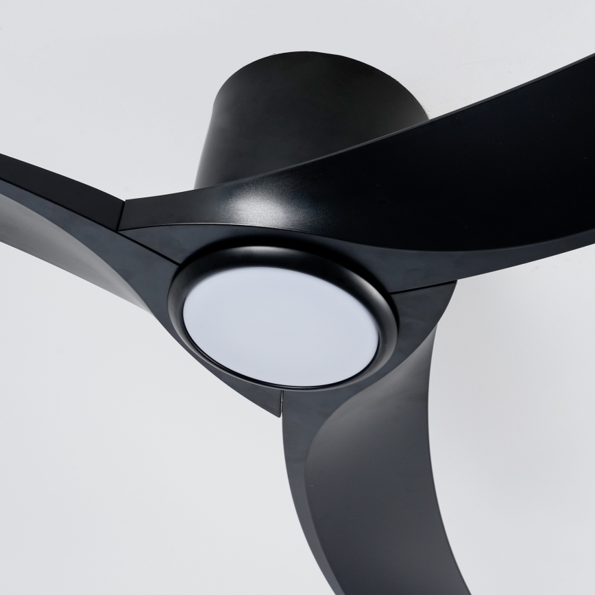 ZEVENTI - LED stmievateľný stropný ventilátor ORBITO LED/24W/230V 3000/4000/6000K Wi‑Fi Tuya čierny + diaľkové ovládanie