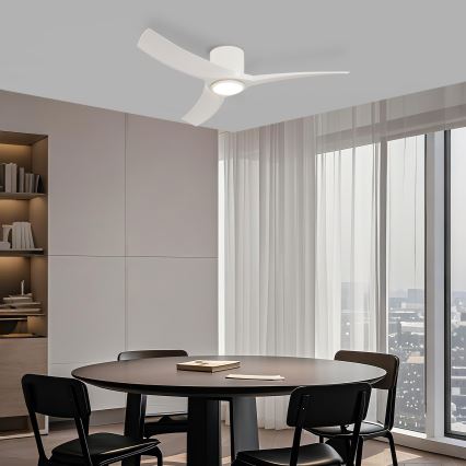 ZEVENTI - LED stmievateľný stropný ventilátor ORBITO LED/24W/230V 3000/4000/6000K Wi-Fi Tuya biela + diaľkové ovládanie