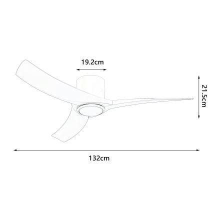 ZEVENTI - LED stmievateľný stropný ventilátor ORBITO LED/24W/230V 3000/4000/6000K Wi-Fi Tuya biela + diaľkové ovládanie