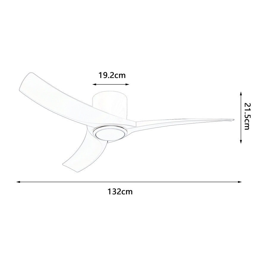ZEVENTI - LED stmievateľný stropný ventilátor ORBITO LED/24W/230V 3000/4000/6000K Wi-Fi Tuya biela + diaľkové ovládanie
