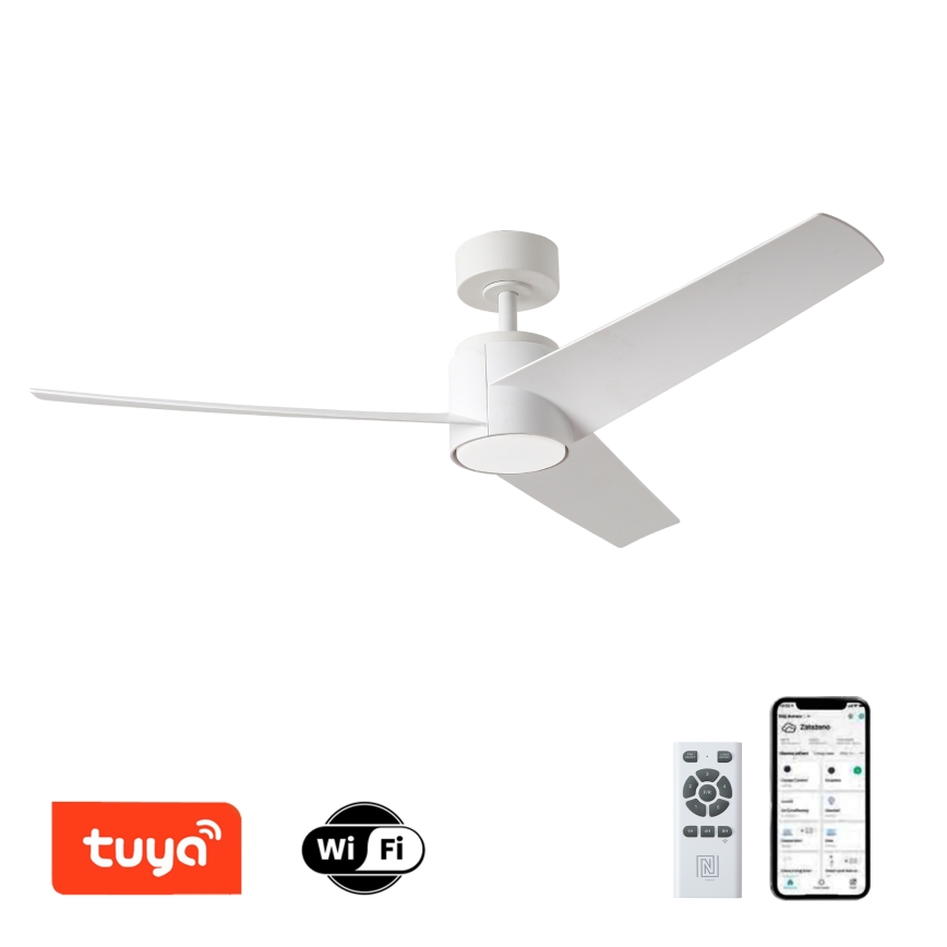 ZEVENTI - LED Stmievateľný stropný ventilátor ORVIETO LED/18W/230V 3000-6000K Wi-Fi Tuya biela + diaľkové ovládanie