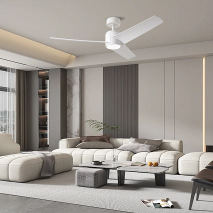 ZEVENTI - LED Stmievateľný stropný ventilátor ORVIETO LED/18W/230V 3000-6000K Wi-Fi Tuya biela + diaľkové ovládanie