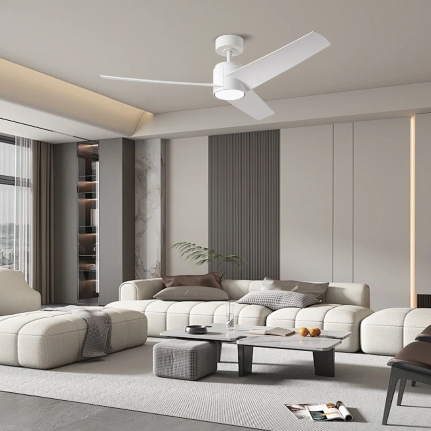 ZEVENTI - LED Stmievateľný stropný ventilátor ORVIETO LED/18W/230V 3000-6000K Wi-Fi Tuya biela + diaľkové ovládanie