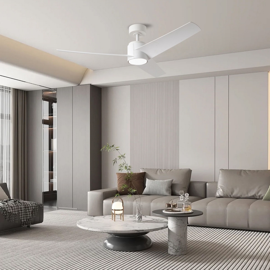 ZEVENTI - LED Stmievateľný stropný ventilátor ORVIETO LED/18W/230V 3000-6000K Wi-Fi Tuya biela + diaľkové ovládanie