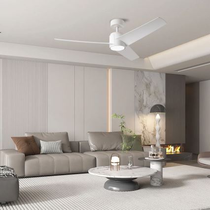 ZEVENTI - LED Stmievateľný stropný ventilátor ORVIETO LED/18W/230V 3000-6000K Wi-Fi Tuya biela + diaľkové ovládanie