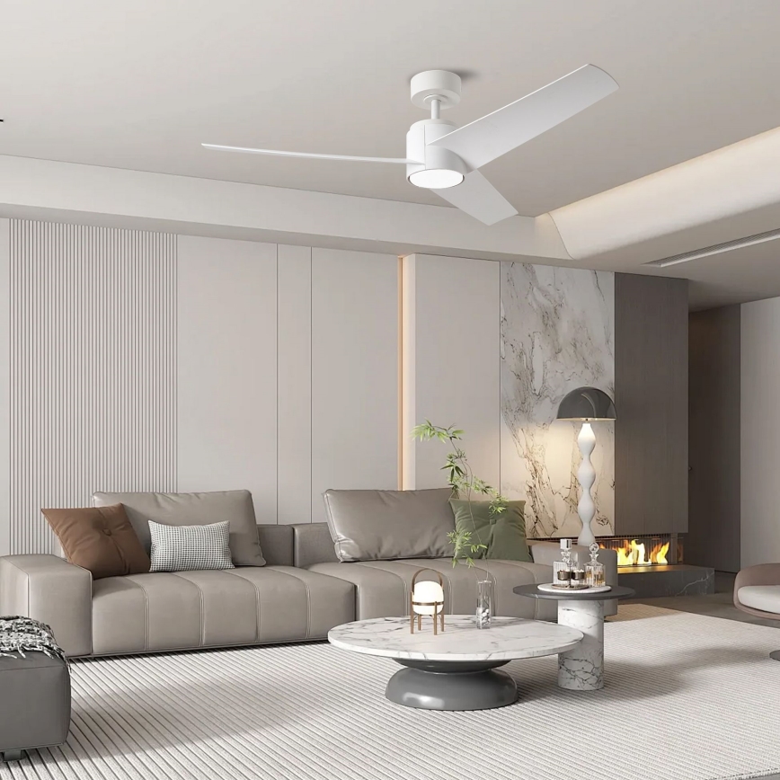 ZEVENTI - LED Stmievateľný stropný ventilátor ORVIETO LED/18W/230V 3000-6000K Wi-Fi Tuya biela + diaľkové ovládanie