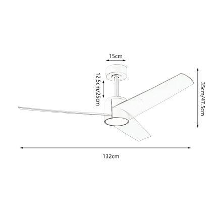 ZEVENTI - LED Stmievateľný stropný ventilátor ORVIETO LED/18W/230V 3000-6000K Wi-Fi Tuya čierna + diaľkové ovládanie
