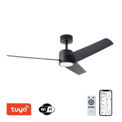ZEVENTI - LED Stropný ventilátor ORVIETO LED/18W/230V 3000-6000K Wi-Fi Tuya čierny + diaľkové ovládanie