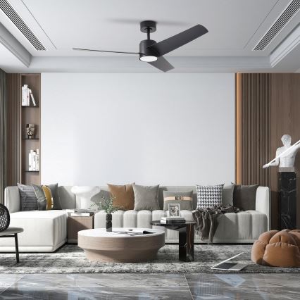 ZEVENTI - LED Stropný ventilátor ORVIETO LED/18W/230V 3000-6000K Wi-Fi Tuya čierny + diaľkové ovládanie