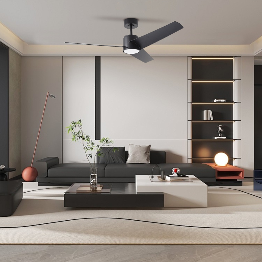 ZEVENTI - LED Stropný ventilátor ORVIETO LED/18W/230V 3000-6000K Wi-Fi Tuya čierny + diaľkové ovládanie
