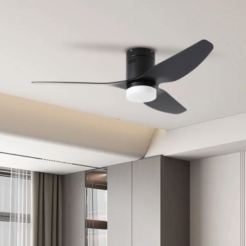 ZEVENTI - LED Stropný ventilátor PADUA LED/18W/230V 3000-6000K Wi-Fi Tuya čierny + diaľkové ovládanie