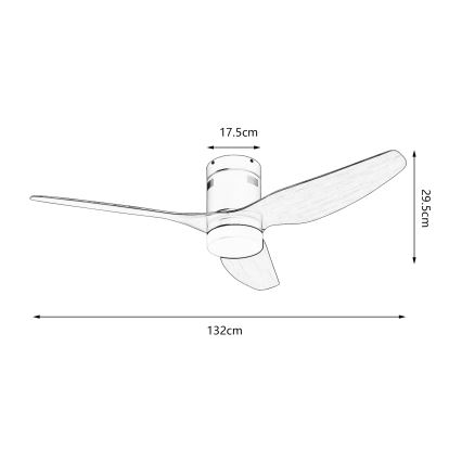 ZEVENTI - LED Stmievateľný stropný ventilátor PADUA LED/18W/230V 3000-6000K Wi-Fi Tuya čierna/hnedá + diaľkové ovládanie