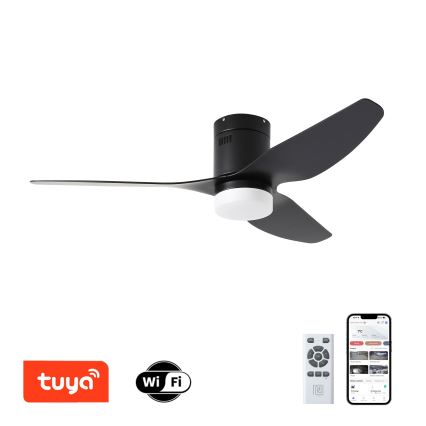 ZEVENTI - LED Stropný ventilátor PADUA LED/18W/230V 3000-6000K Wi-Fi Tuya čierny + diaľkové ovládanie