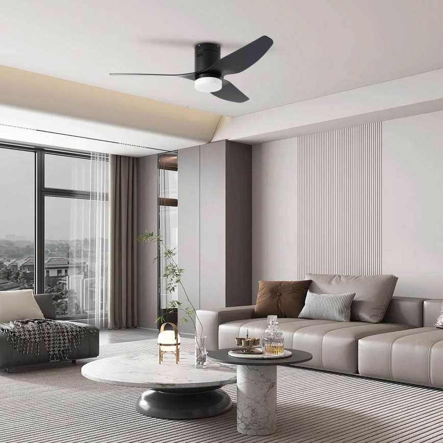 ZEVENTI - LED Stropný ventilátor PADUA LED/18W/230V 3000-6000K Wi-Fi Tuya čierny + diaľkové ovládanie